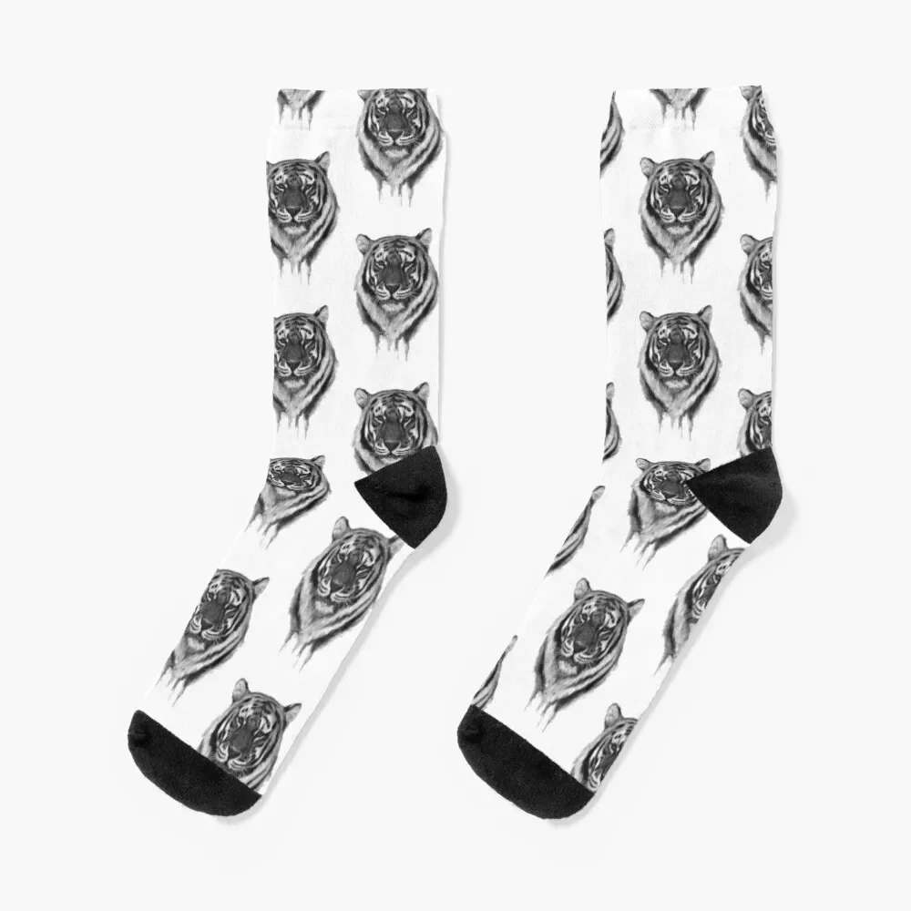 

Black and White Tiger Socks funny gifts Climbing golf Designer Man Socks Women's
