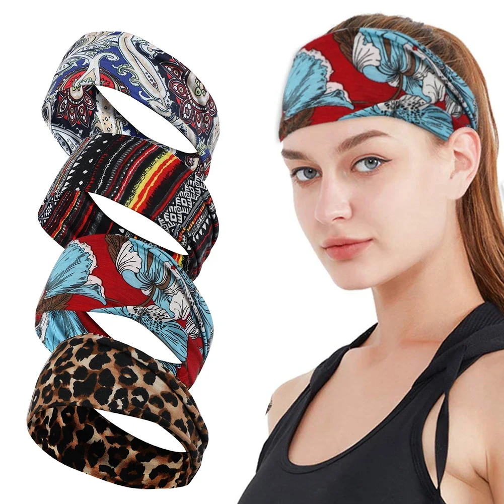 1PC Flag Pattern Stretchable Sports Headband Men Women Fitness Sweat Bands Anti-Slip Yoga Hair Bands Oudoor Headband Scarf