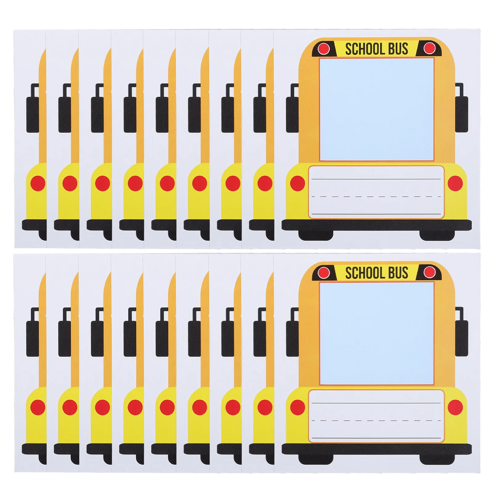 50pcs School Bus Name Tags Self Adhesive Student Desk Name Plates with Photo Space Writing Line for Classroom Cubbies Locker