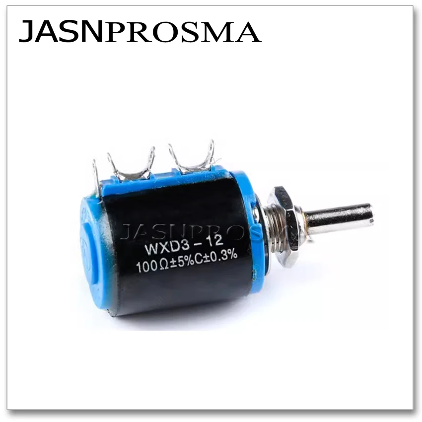 JASNPROSMA 20PCS WXD3-12 100R 220R 470R 1K 2.2K 3.3K 4.7K 10K 22K 33K 47K ohm Wirewound Trimmer resistor Potentiometer 4mm knob