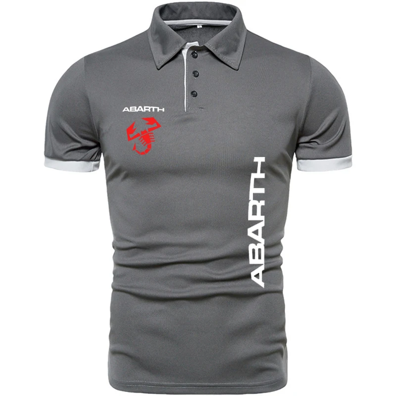 Summer new men\'s polo shirts abarth logo print Business Cotton Hip Hop Street Men\'s Tees men\'s shirts men\'s t-shirts