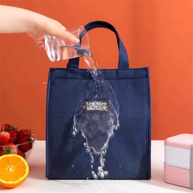 Portable Oxford Lunch Bag Office Student Convenient Lunch Box Fresh Bag Cooler Tote Bag Couple Blue Pink Food Container Bag