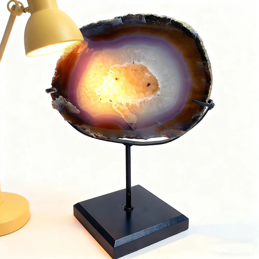 

Уникальный натуральный кристалл агата, украшение для домашнего декора, минималистичный современный минеральный образец, украшение для рабочего стола, хрустальный подарок