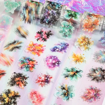 1ชิ้น/1ล็อตเทปกาวตกแต่งสีโดยดาวเทปกาวสมุดภาพ DIY สติกเกอร์ญี่ปุ่นกระดาษ