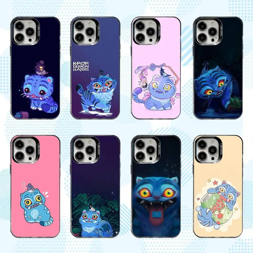 

Phone Case For iPhone 16,15,14,13,12,11,Mini,Pro,SE,MAX White Matte KPop D-Demon H-Hunters Tiger Shockproof Cover