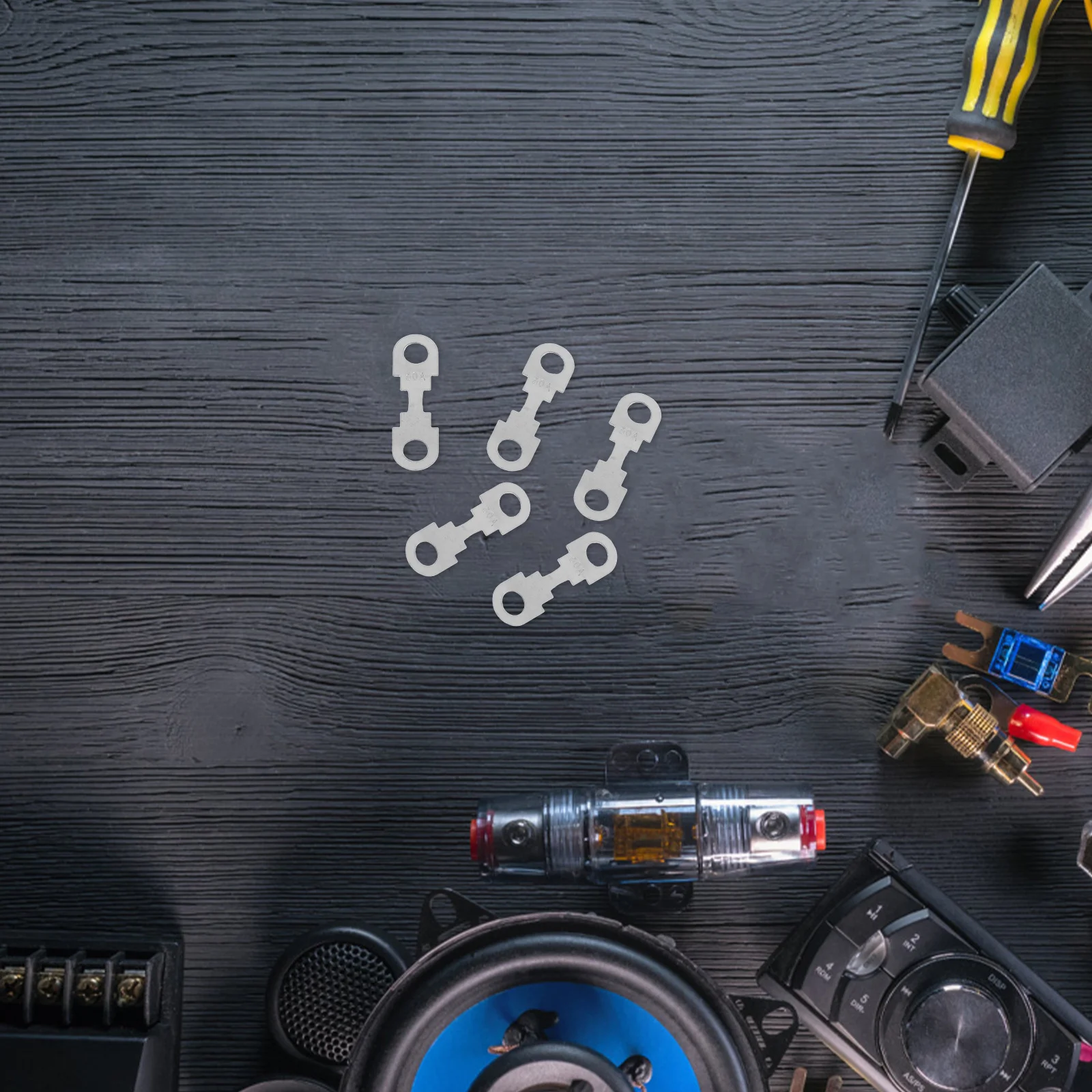 

30pcs Automotive Flat Strip 30A 40A 50A Universal Car Metal Fuse Sheets Replacement Zinc Alloy Silver Tone Vehicle Fuse Strip