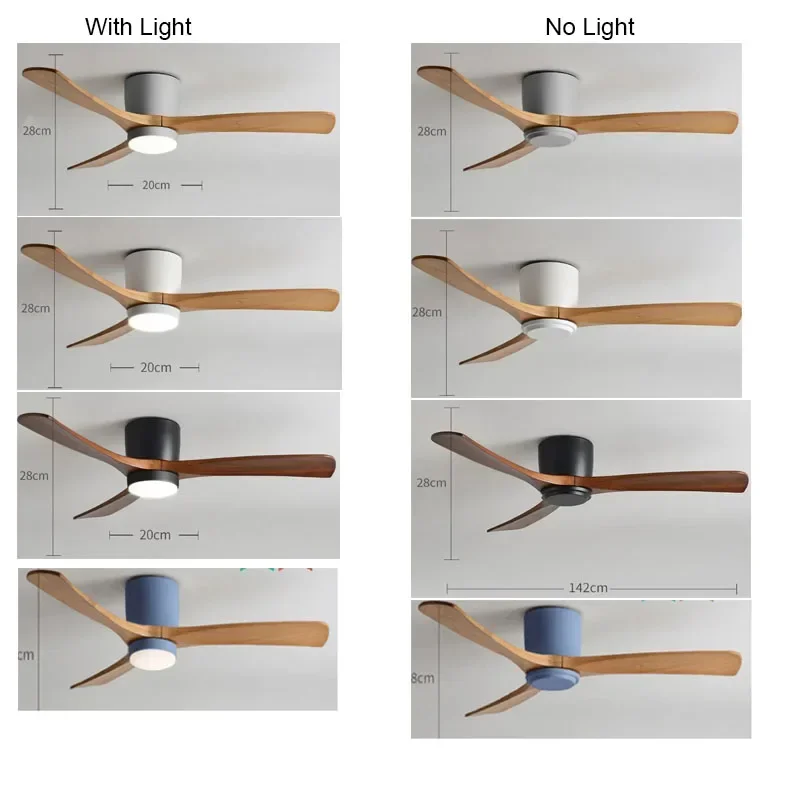 Imagem -06 - Controle Remoto Led Ventiladores de Teto com Luzes Lâmpada Moderna Lâminas Reversíveis sem Luz 36 in 42 in 48 in 56 in dc Motor