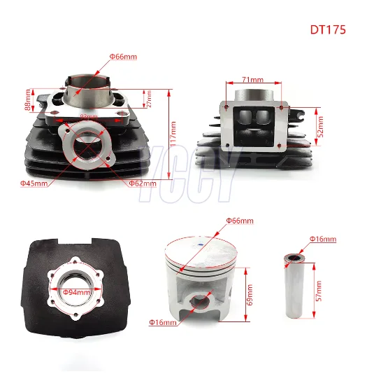 66mm 175cc Motocycle Big Bore Cylinder Kit Piston Ring Gasket Engine Cylinder Fit For YAMAHA DT175 DT 175 2A7-11311-00 1979-1981