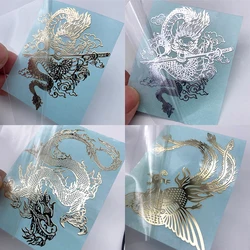 Dragon and phoenix personality pattern metal sticker Mobile phone computer car decoration gold and silver transfer sticker