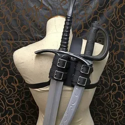 Medieval Sword Shoulder Back Scabbard Sheath Viking Knight Larp Cosplay Costume PU Leather Adjustable Holster For Men Women