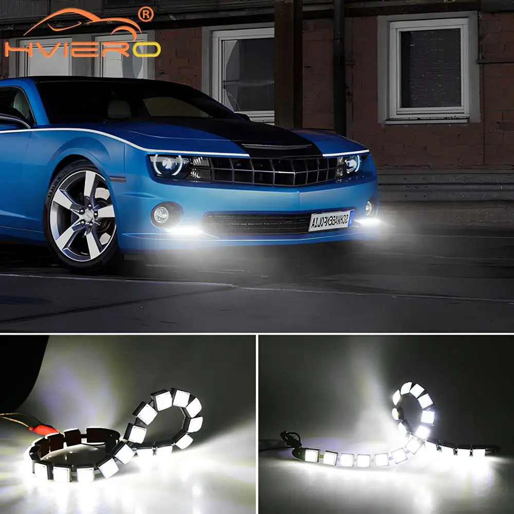 2x Car LED COB DC 12v 10LED White License Plate Lights Fog Day Lamp Waterproof Drl Turn Signal Light Car Auto Lamp Drl Fog Lamp