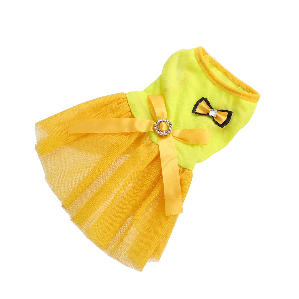 

Dog Tutu Dress For Small Dogs Yellow Yarn Pet Dress Puppy Costume For Chihuahua Poodle Pomeranian Party Festival Size S