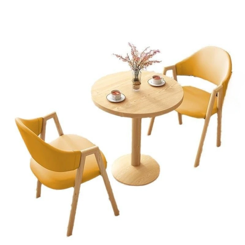 Simple and modern reception negotiation table and chair combination cafe milk tea shop leisure small apartment balcony