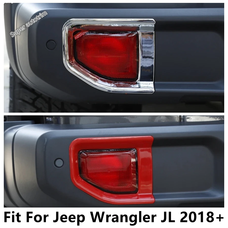 

Car Rear Tail Bumper Fog Lights Lamps Frame Cover Trim ABS Red / Chrome Accessories Exterior For Jeep Wrangler JL 2018 - 2022