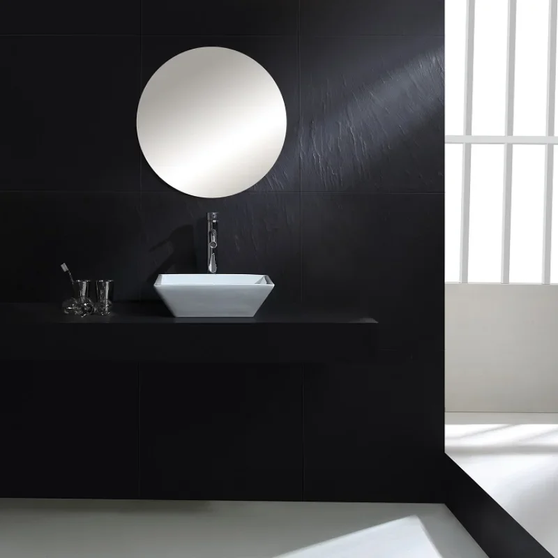 Dining Room Bathroom Interior Simple Decoration Countertop Bathroom White Ceramic Modern Vanity Container Sink Countertop