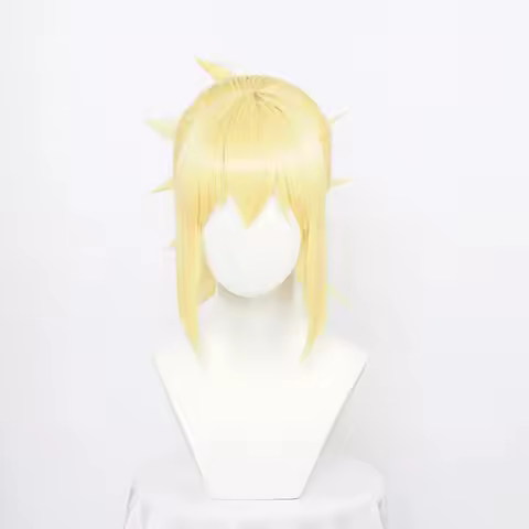 ccutoo Synthetic Hair Kohaku Anime Dr.Stone Cosplay Wig Golden Ponytail Heat Resistance Costume Wigs+ Free Wig Ca