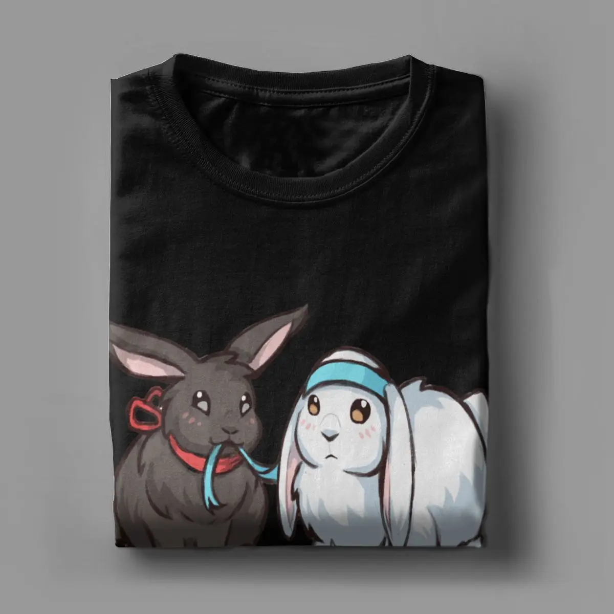 Wangxian Bunnies The Untamed T-Shirts Men Mo Dao Zu Shi Cotton Tee Shirt Crewneck Short Sleeve T Shirts Gift Idea Clothes