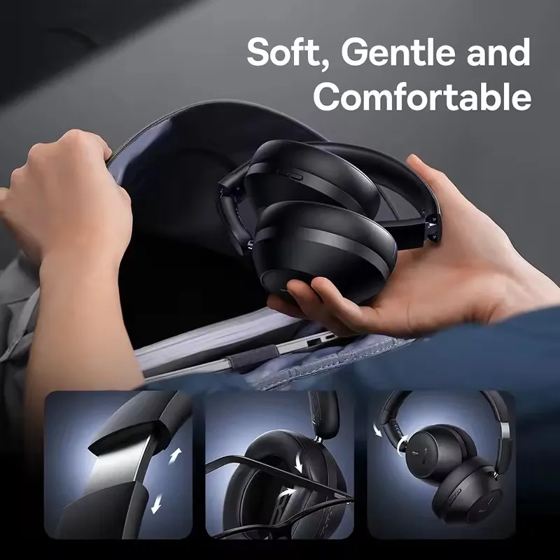 سماعة رأس لاسلكية باس 30 ماكس مزودة بتقنية البلوتوث 5.3 فوق سماعات الرأس معززة للجهير 40 ملم بقطر كمون منخفض للغاية 50 ساعة