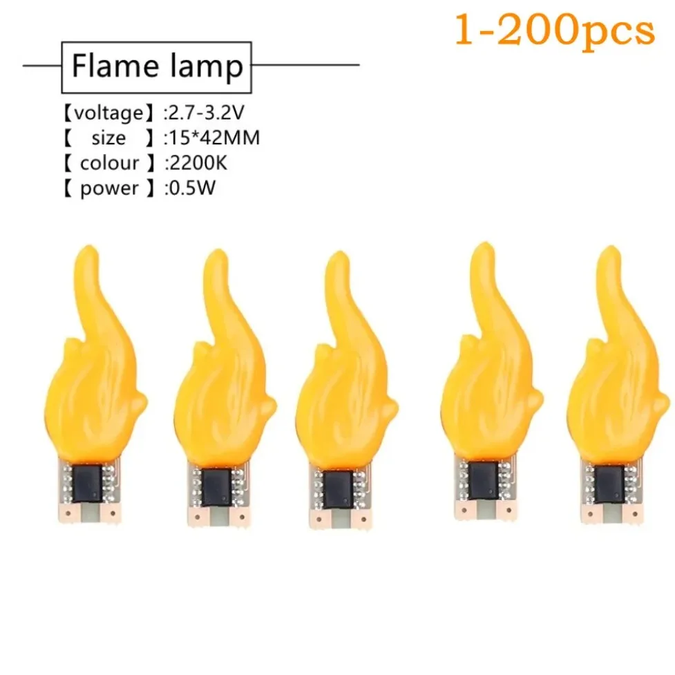 DC3V-5V COB LED Flame Filament 2200K Warm White Flash Candle Diode 1/5/10/20/30/50/100/200pcs for DIY Holiday Party Decor Parts