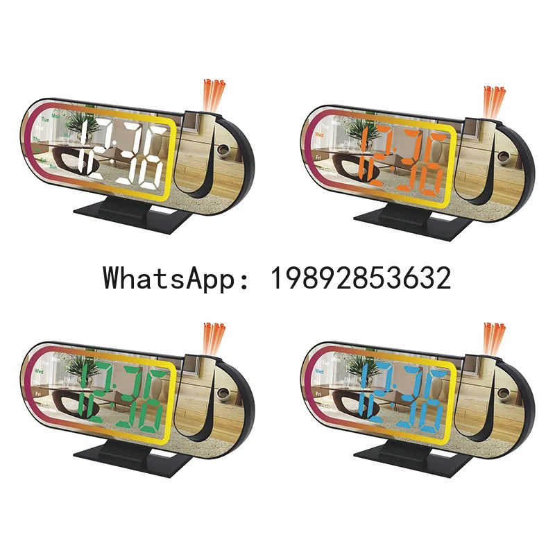 

Creative LED Symphony Ambient Light Digital Projection Clock Bedroom Study Living Room Smart Electronic Clock