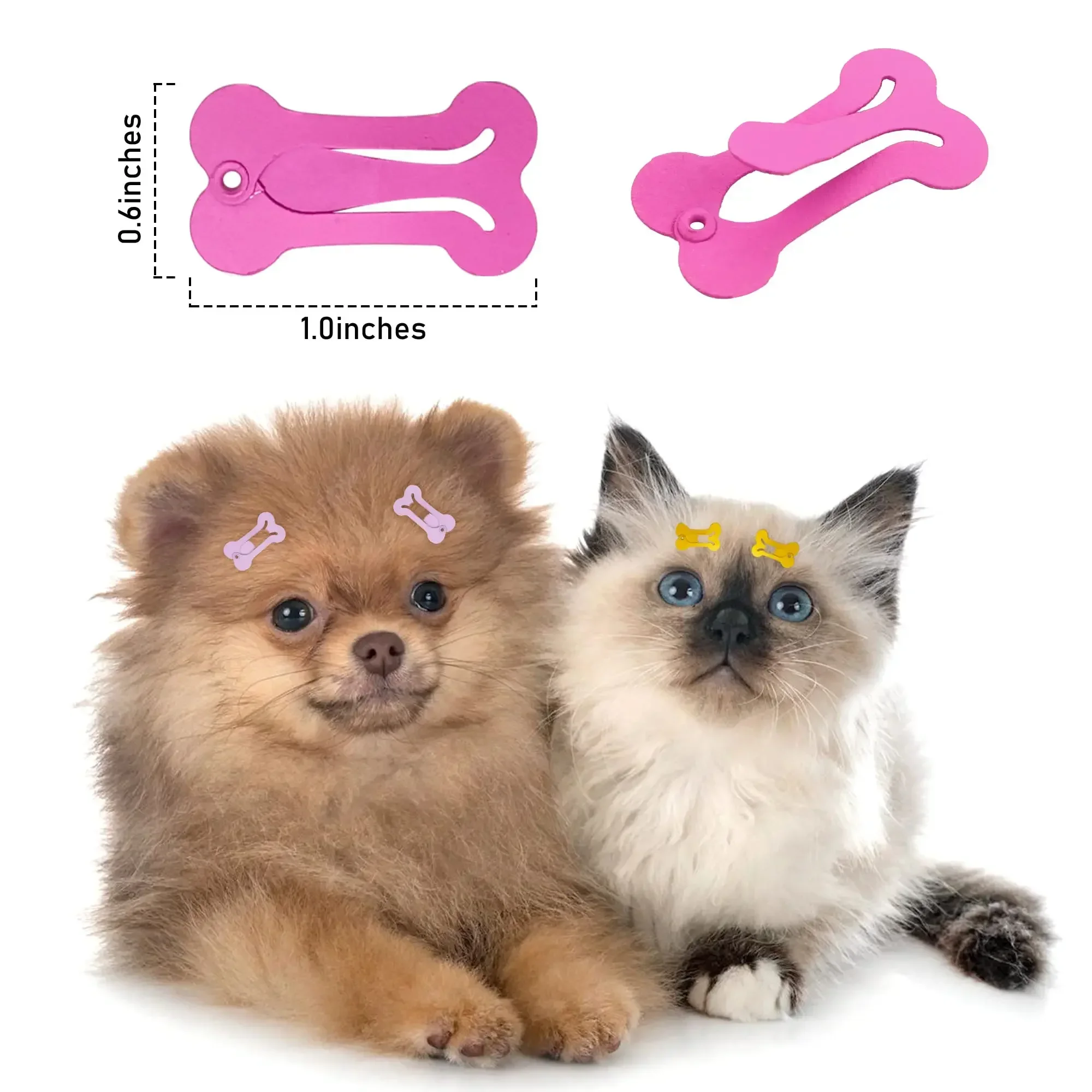 1/5/10/20 Pcs Hair Clips for Dogs Multicolor Barrettes Small Bone Snap Hair Clips for Dog Cat Pet Grooming Bows Hair Accessories