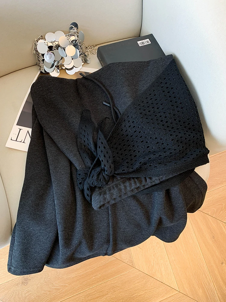 

Ele Mid-Length High-Waist A-Line Skirt for Women Autumn Winter Slimming Midi Skirt Commute Sle Vintage Casual Pure Color