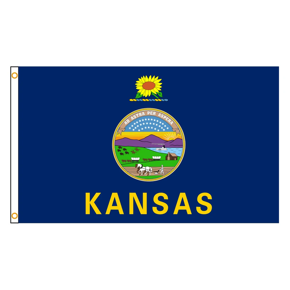 60×90 90x150 120×180CM Kansas state usa Flag Polyester Printed Banner Tapestry For Decor