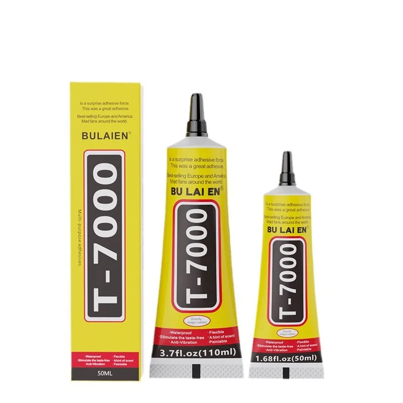 15ML 50ML 110ML Bulaien T7000 Black Glue. Contact DIY Crafts Glass Phone Case Metal Fabric Multipurpose Super Adhesives 1pc