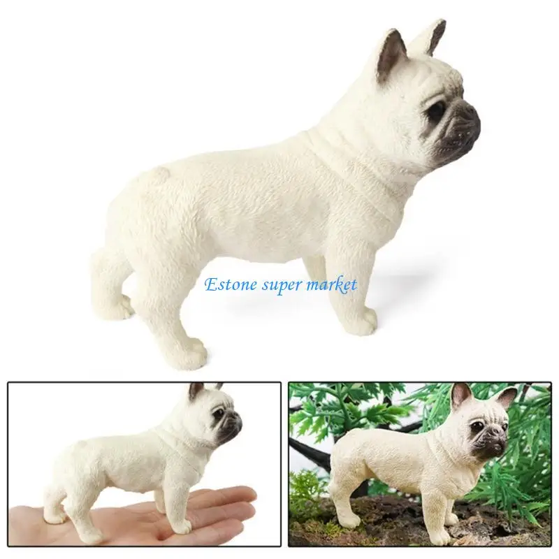 090B Dog Statue Figure Toy Kids Collection Poodle Dog Figurine Desk Display Decors