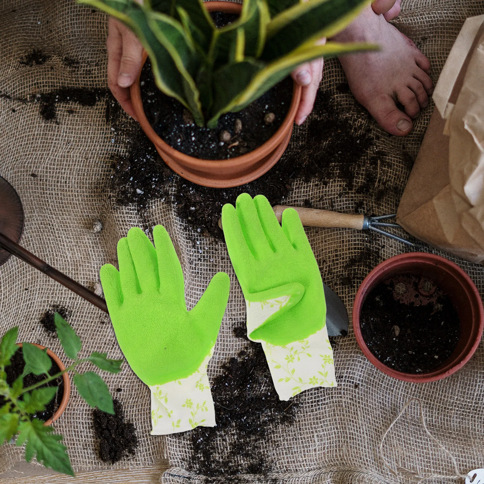 1 Çift Şık Baskılı Bahçe Eldiv - Gardening Glove Waterproof incelemesi ve fiyatı