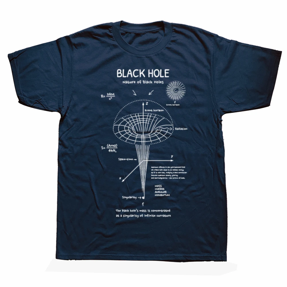 Lustige T-Shirts mit schwarzen Löchern und Physik-Motiv, für Herren und Damen, modisches, lässiges T-Shirt aus 100 % Baumwolle, lockeres, übergroßes T-Shirt mit dem Sonnensystem und der Astronomie – Detail 2