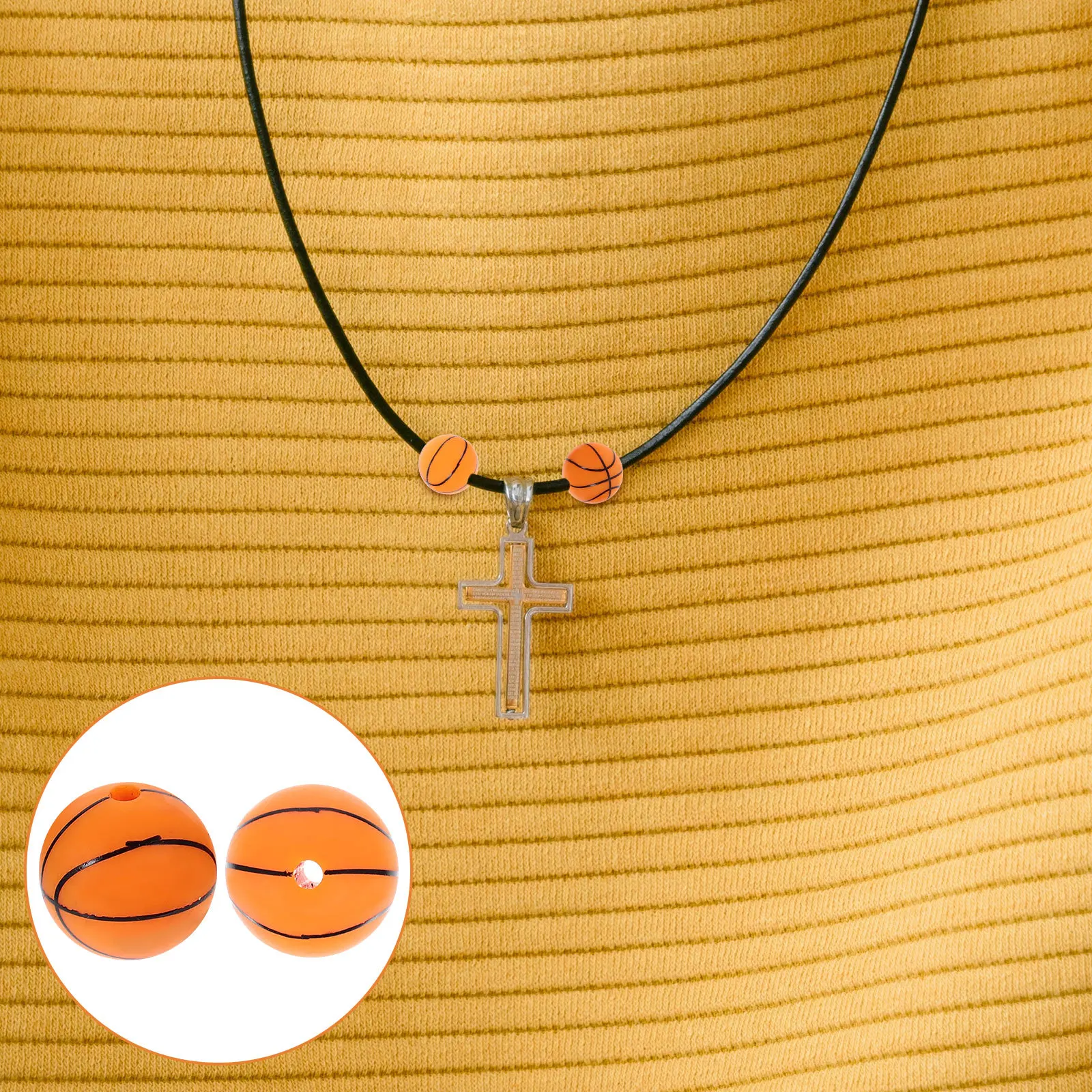 

10Pcs Sports Ball Silicone Beads Jewelry DIY Accessories Compact Size DIY Craft Bracelet Necklace Making Beads