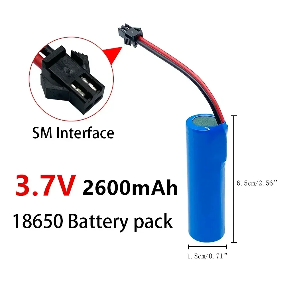 SM plug -3.7 V 2600mAh rechargeable lithium-ion battery, R/C stunt car, R/C mountain bike, RC boat