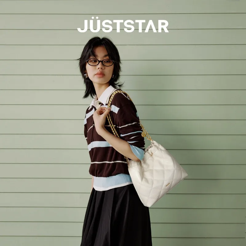 

Сумка JUST STAR Waffle 2025: новая вместительная сумка-тоут через плечо, мессенджер для работы и повседневного использования, сумка-ведро