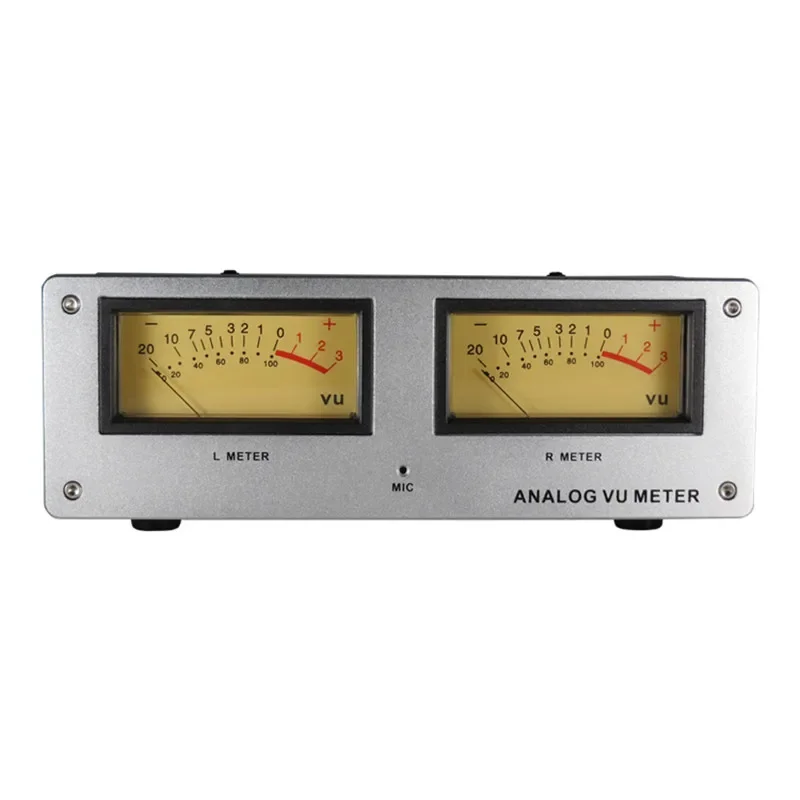 ZV-03 MIC-73 Sound Control Square VU Meter Head Level Meter Finished Machine Aluminum Alloy Panel LED Warm Backlight Wiring Free