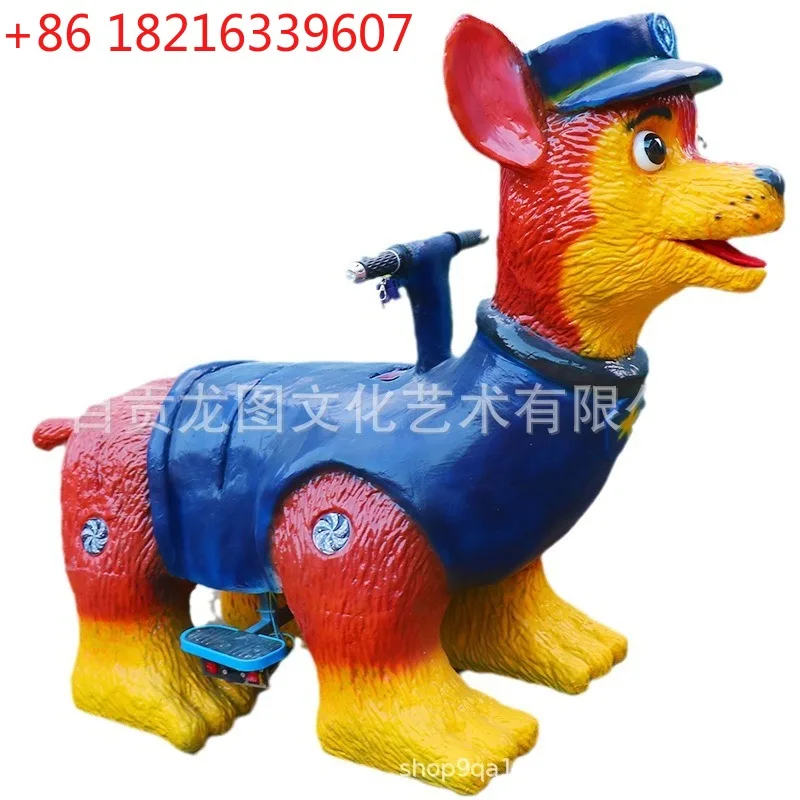 YAO shopping mall charges dinosaur car running scooting electric car large soft silicone riding