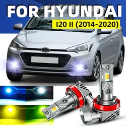 2x Car LED Front Fog Lights Bulbs Dual Colors Switchback White Yellow For Hyundai i20 Coupe GB IB 2014 2015 2017 2018 2019 2020