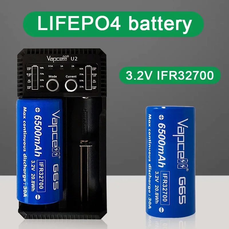1-6 قطعة الأصلي Vapcell G65 IFR32700 Lifepo4 بطارية قابلة للشحن 6500mah CDR 30A 3.2 فولت بطارية ليثيوم للجهاز الكهربائي