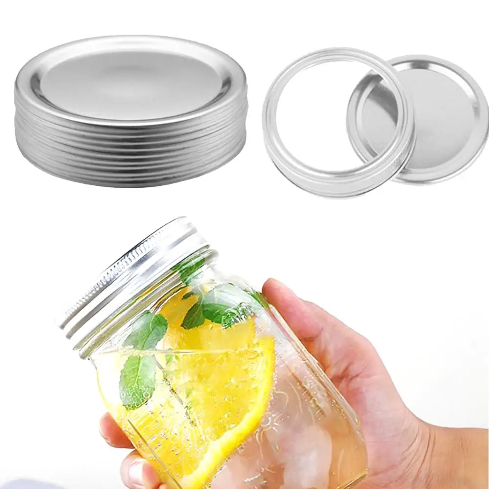 12Pcs Anti Rust Leak Proof Glass Bottle Regular/Wide Mouth Canning Lids Mug Caps Split-Type Mason Jar Lids And Bands