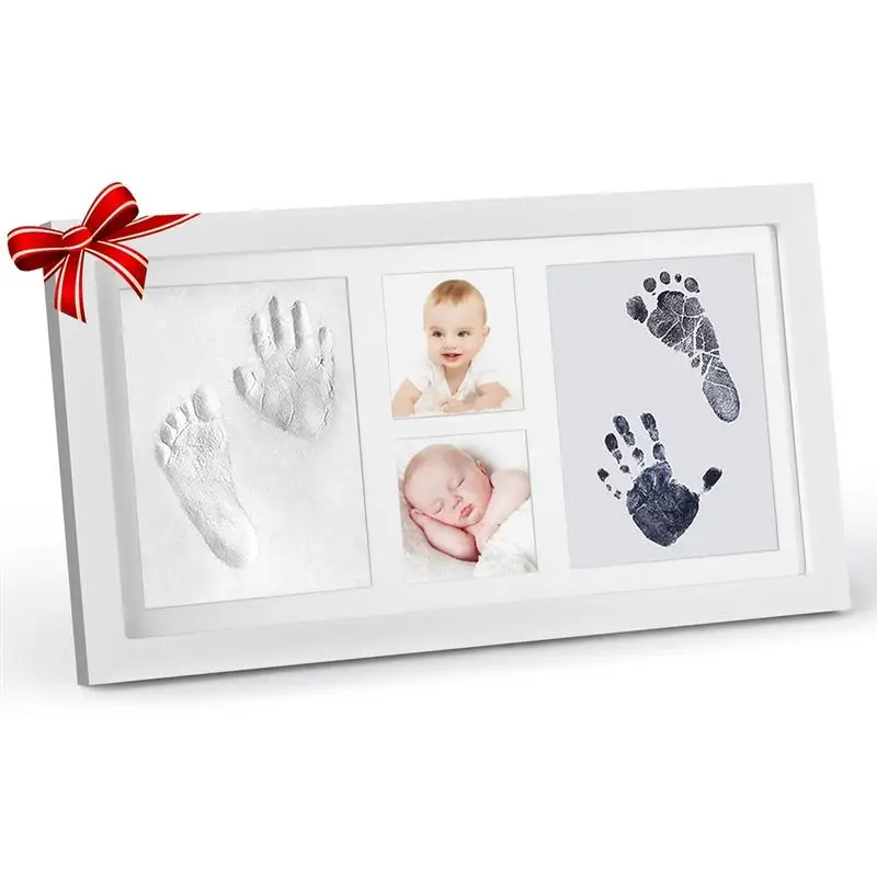 Newborn Baby Handprint Footprint Photo Frame Kit Perfect For Baby Boy Girl Baby Shower Newborn Baby Keepsake Wooden Frames