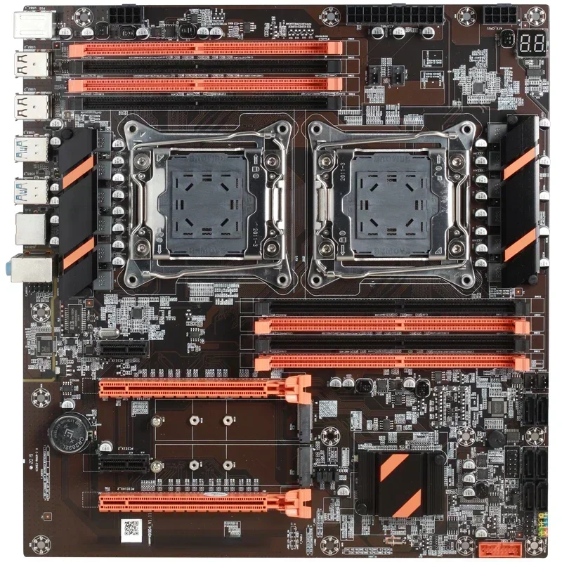 Imagem -02 - Placa-mãe X99 Dual Cpu M.2 Lga 2011 v3 E-atx Usb 3.0 Sata3 Dimm Ddr4 Slot para Processador Xeon 20113