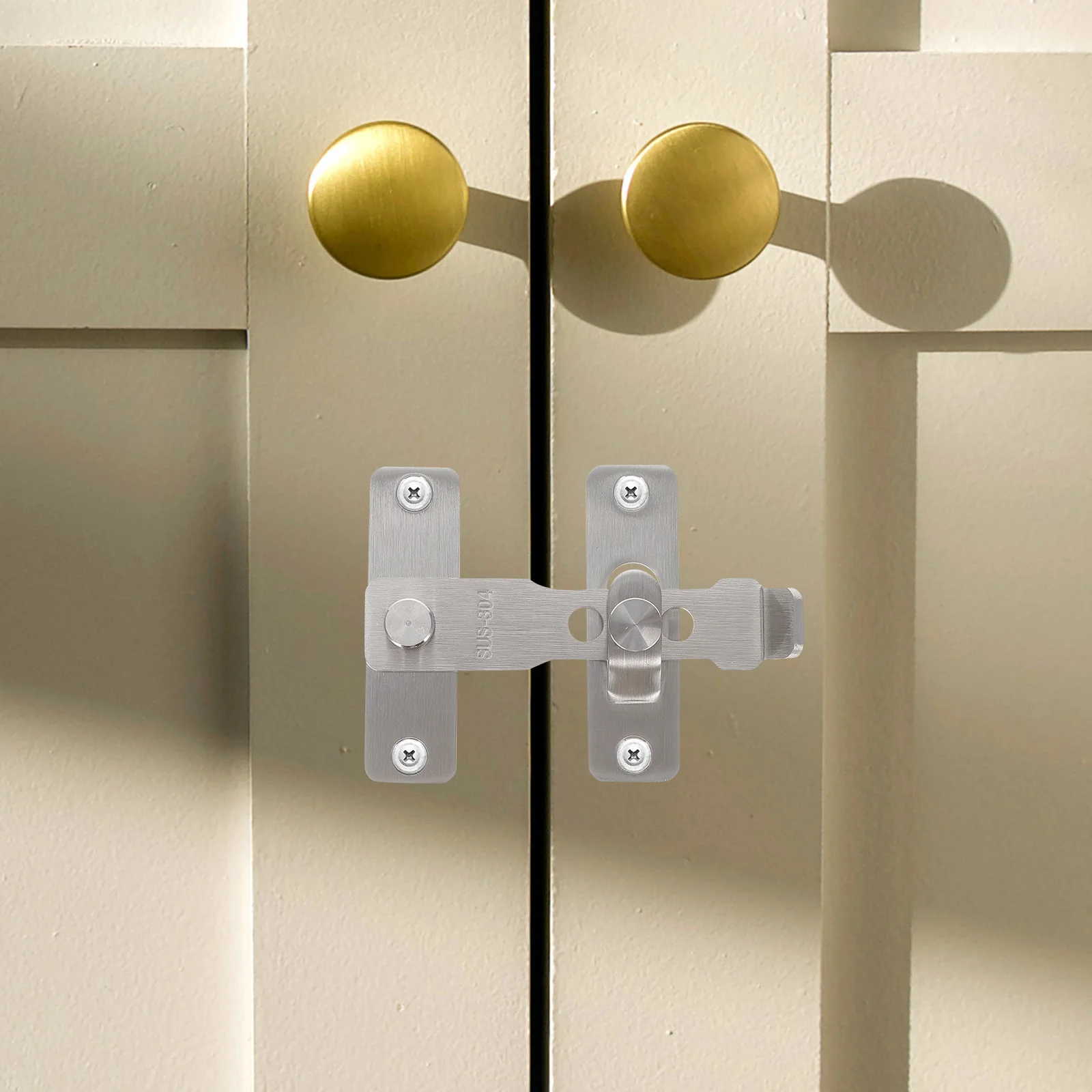 الحمام قفل مزلاج الفولاذ المقاوم للصدأ الثقيلة سلامة الترباس انزلاق بوابة المزالج أقفال باب الحظيرة شاشة الباب السنانير 360 درجة #6