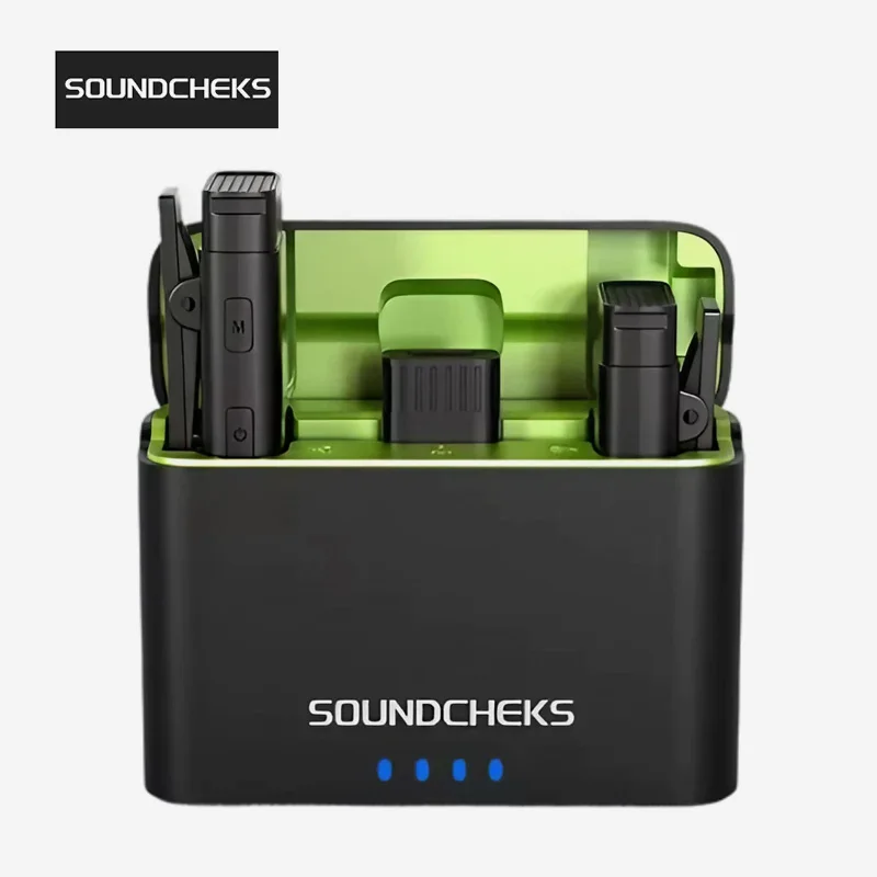 

SOUNDCHEKS 2301C Беспроводной петличный микрофон для телефона Type-C с шумоподавлением и зарядным устройством для потоковой записи в реальном времени