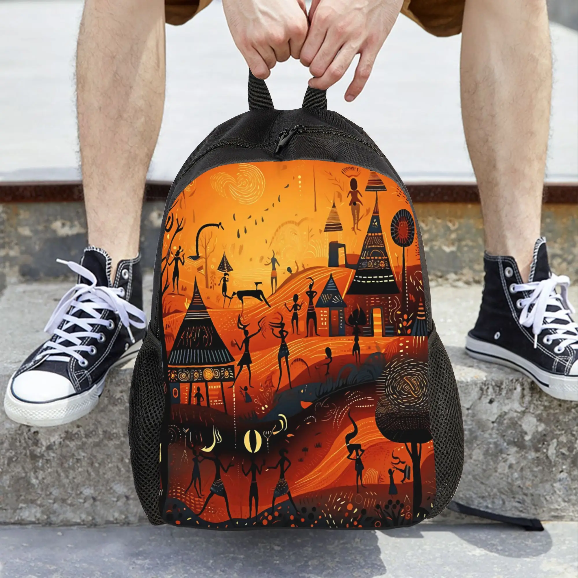 

African Tribal Women's Art Backpack with Large capacity, women's tribal prints (Maasai style)