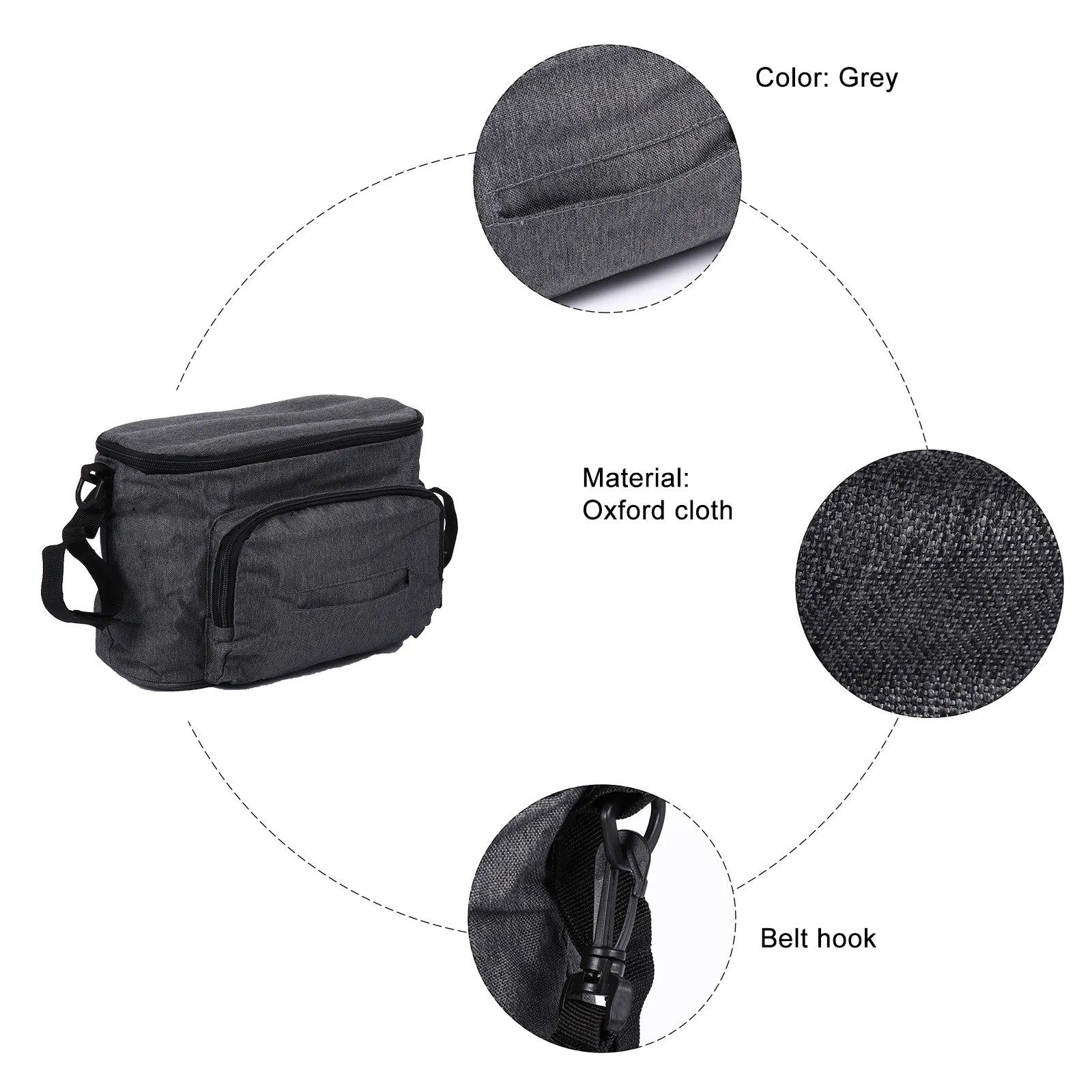 

Универсальная сумка-органайзер для детской коляски, серая сверхпрочная сумка для хранения, два подстаканника, многофункциональное центральное отделение на молнии