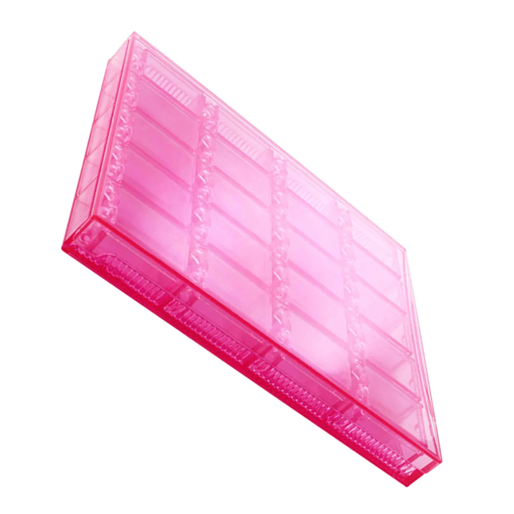 1 Set Divisori rimovibili flip-top trasparenti per unghie in acrilico da 20 griglie per ciondoli per unghie Perline Gemme Organizzatore Piccolo contenitore