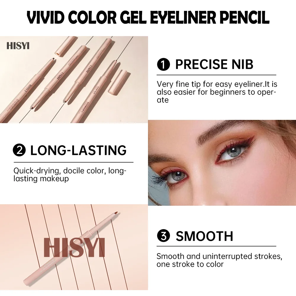 Eyeliner w sztyfcie — automatyczny, długotrwały, wodoodporny, odporny na rozmazywanie, precyzyjny matowy efekt i łatwy do blendowania, świąteczny i zimowy