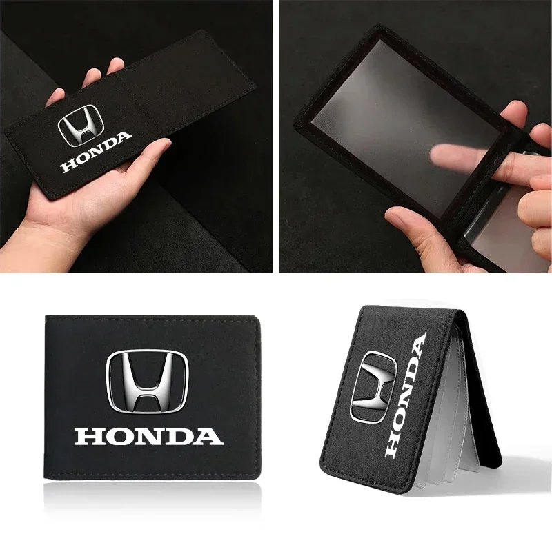 Portable Car Driver License Holder PU Leather Card Bag For Honda Civic Fit Jazz Accord Pilot Passport Stepwgn CRV BRV HRV Mugen