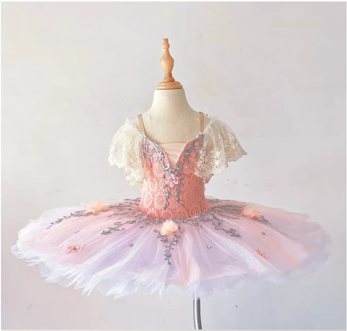 

Summer Princess Performance Ballet Skirt Girls Swan Lake TUTU Chiffon Skirt Stage Performance Dress