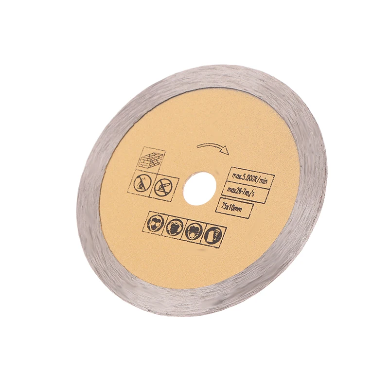 3 Inche Diamond Saw Blade 75mm Stone Cutting Disc Mini Toothless Cut Off Wheel For Marble CeramicConcrete Granite Cutting